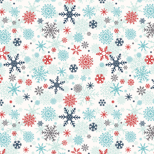 A Perfect Winter Snowflakes Fabric – White Yardage by Lori Whitlock for Riley Blake Designs | C17992-WHITE