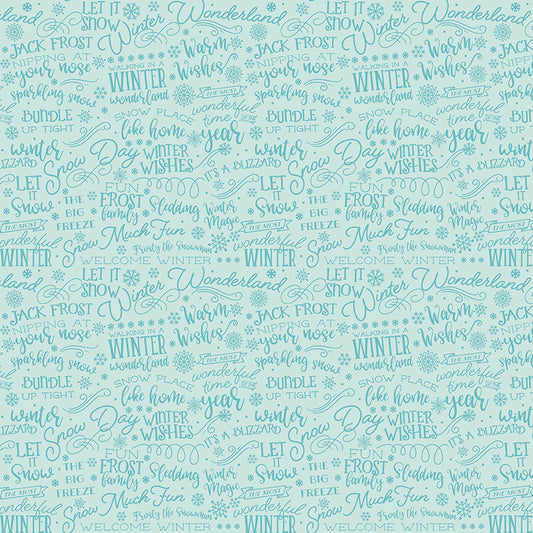 A Perfect Winter Winter Words Fabric – Powder Yardage by Lori Whitlock for Riley Blake Designs | C17993-POWDER