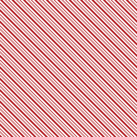 A Perfect Winter Diagonal Stripe Fabric – Red Yardage by Lori Whitlock for Riley Blake Designs | C17995-RED
