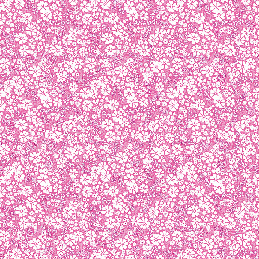 Chasing Rainbows Floral Fabric – Pink Yardage by Leslie Ryan for Riley Blake Designs | C18013-PINK