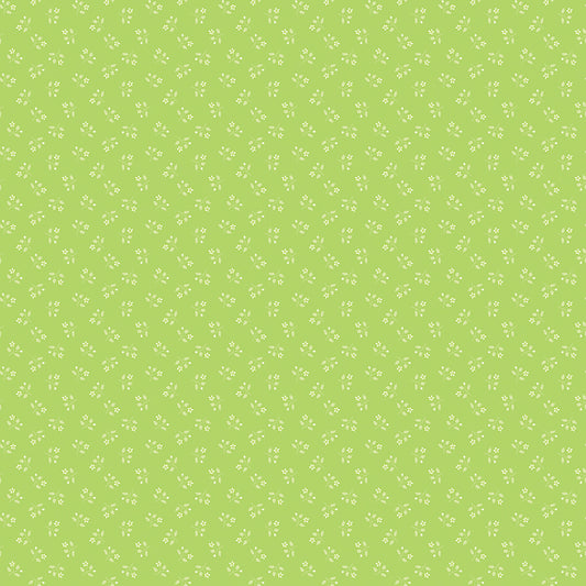 Chasing Rainbows Tiny Floral Sprigs Fabric β Green Yardage by Leslie Ryan for Riley Blake Designs | C18015-GREEN