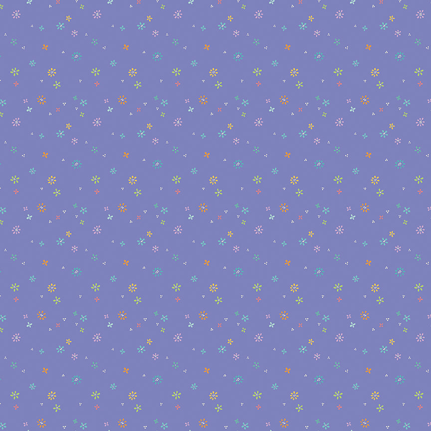 Chasing Rainbows Scattered Blossoms Fabric – Purple Yardage by Leslie Ryan for Riley Blake Designs | C18016-PURPLE