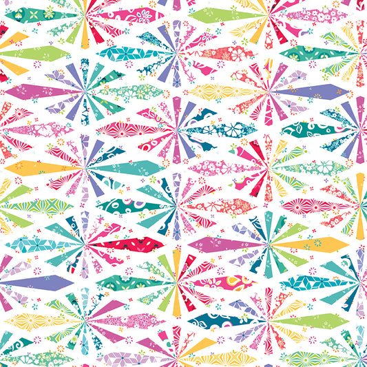 Chasing Rainbows Geometric Diamonds Fabric β Multi Yardage by Leslie Ryan for Riley Blake Designs | C18017-MULTI