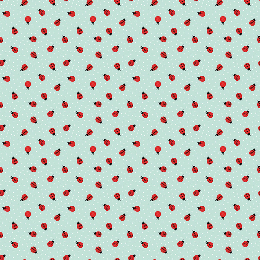Little Ladybug Scattered Floral Sprigs Yardage – Blue | Lori Whitlock | In Stock