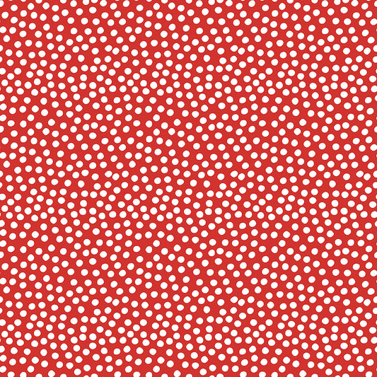 Dear Sweethearts Irregular Polka Dots Yardage – Red | American Jane | In Stock