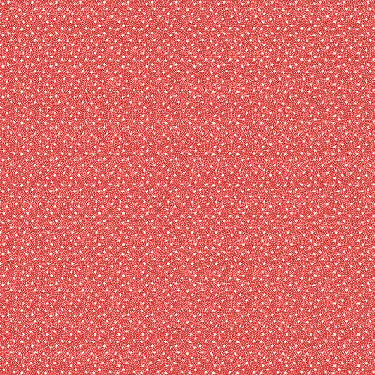 Dear Sweethearts Tiny Stars & Dots Yardage – Red | American Jane | In Stock