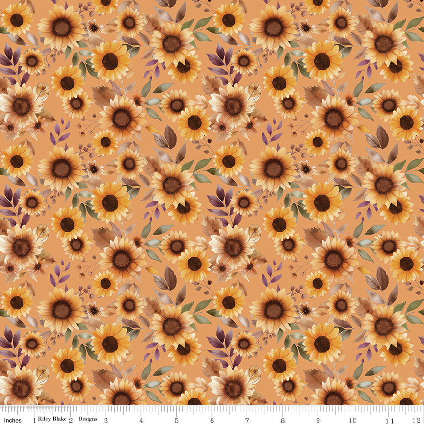 Harvest on the Prairie Sunflower Fabric – Marmalade | Modern Prairie