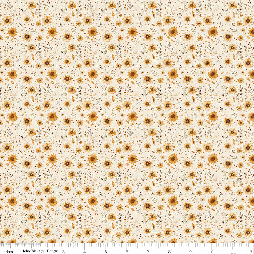 Harvest on the Prairie Floral Fabric – Cream | Modern Prairie