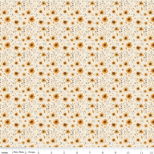 Harvest on the Prairie Floral Fabric – Cream | Modern Prairie