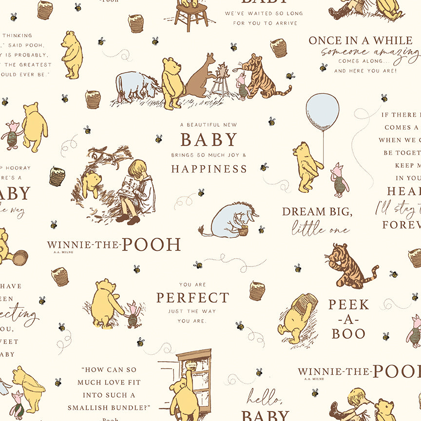 Winnie the Pooh Wrapped in Love Quilt Kit Backing Set