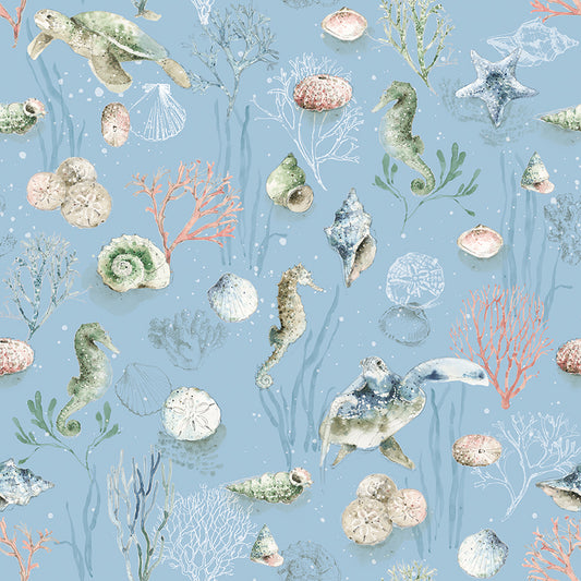 Sea Echoes by Lisa Audit for Riley Blake Designs Sea Echoes Panel Quilt Backing Set – 50% Deposit February 2027 Preorder