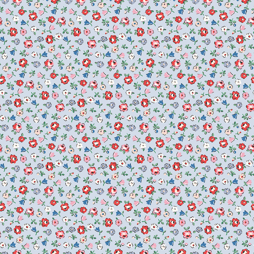 From London, With Love Scattered Blossoms Yardage – Light Blue | Cath Kidston® | 50% Deposit Preorder | March 2027
