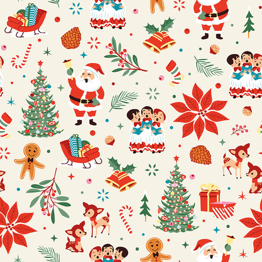 Blessings Quilt Coordinating Backing Set – Christmas Cheer Cream | 5 Yards | 50% Deposit Preorder | May 2027 C