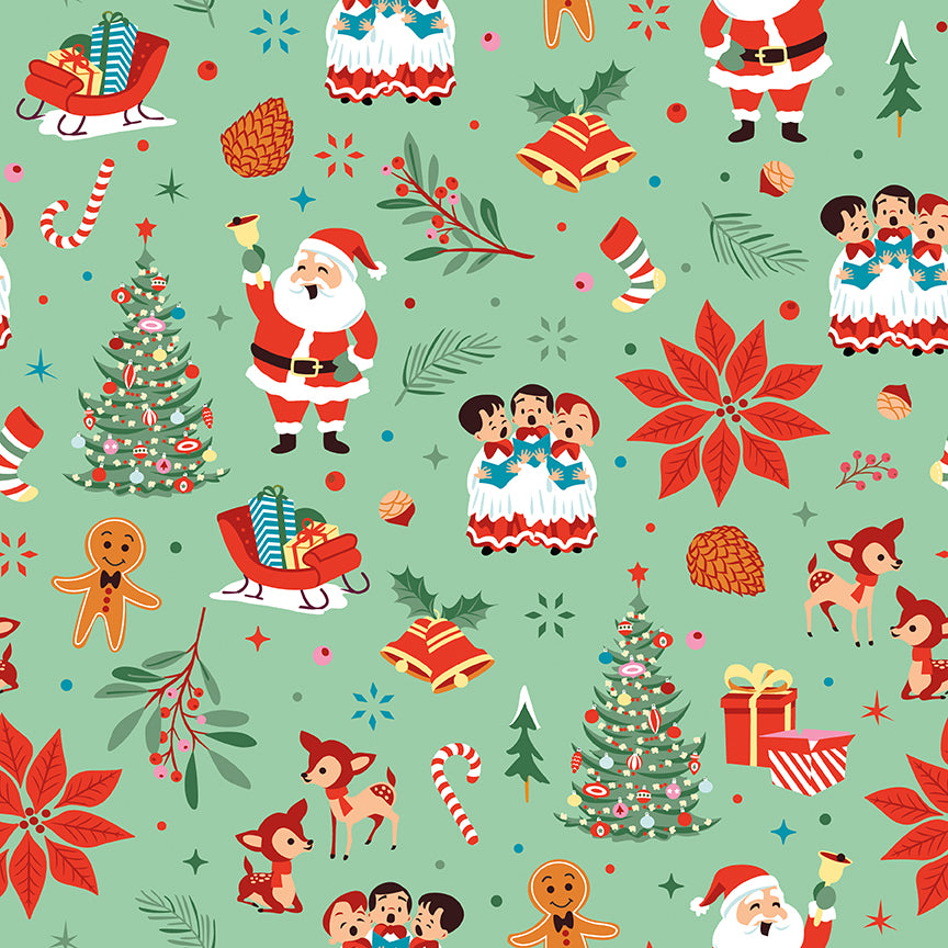 Christmas Cheer Christmas Icons Yardage – Green | Shawn Wallace | 50% Deposit Preorder | May 2027 |C19061-GREEN