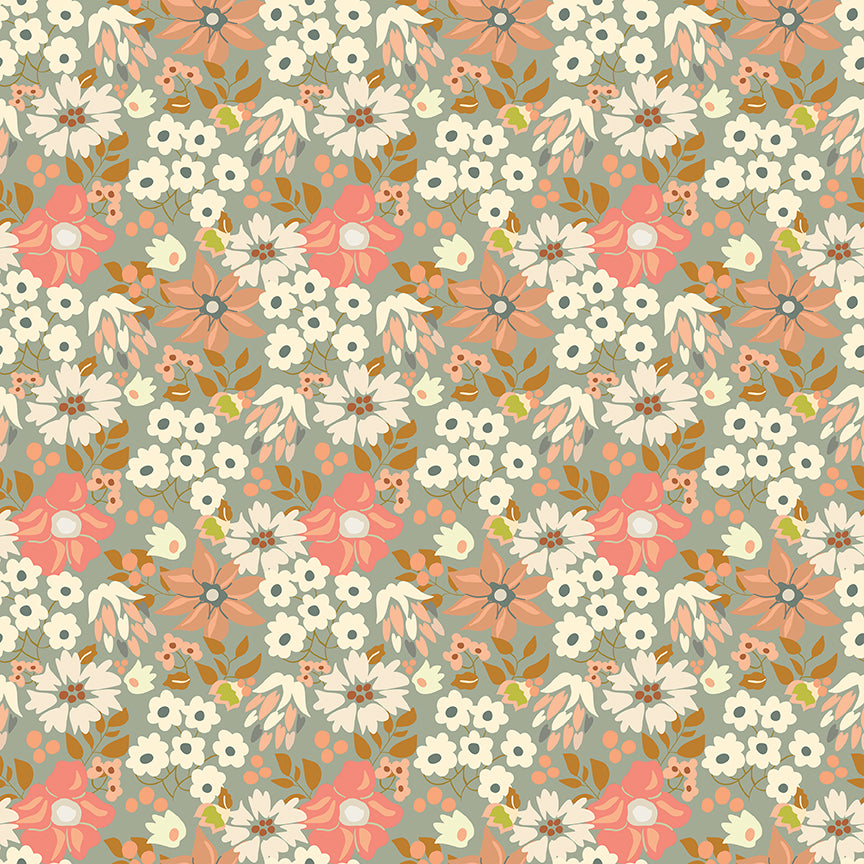 Orchard Lane Quilt Coordinating Backing Set – Orchard Blooms Sage | 5 Yards | 50% Deposit Preorder | May 2027