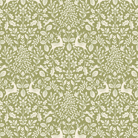 Tales of Yuletide Woodland Damask – Green | Laura Ashley | 50% Deposit Preorder | June 2027