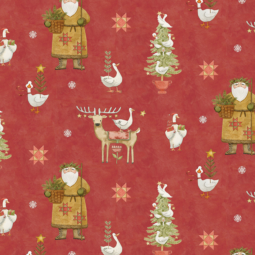 Presently Quilt Backing Set – Waddle’s Christmas Red | 4½ Yards | 50% Deposit Preorder | May 2027