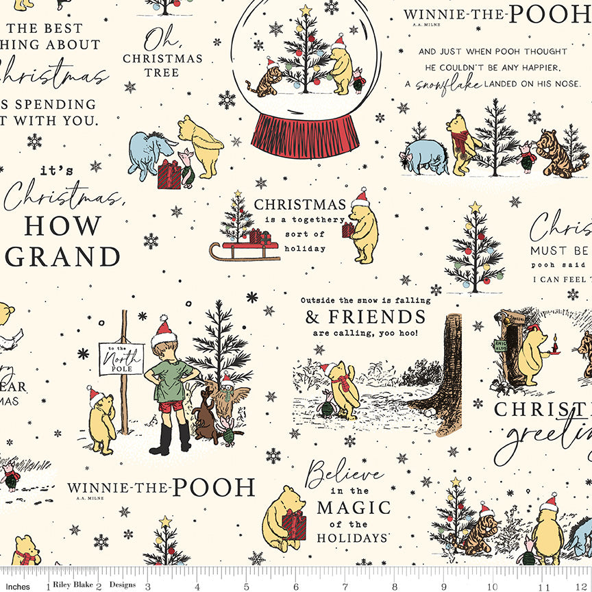 Echo Park Paper Co. Winnie-the-Pooh Christmas With You Panel Quilt Backing Set – 50% Deposit June 2027 Preorder