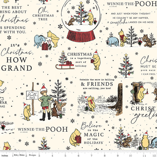 Echo Park Paper Co. Winnie-the-Pooh Christmas With You Panel Quilt Backing Set β 50% Deposit June 2027 Preorder