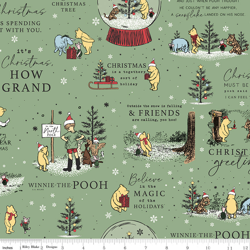 Echo Park Paper Co. Winnie-the-Pooh Christmas Holiday Quotes Green – 50% Deposit June 2027 Preorder