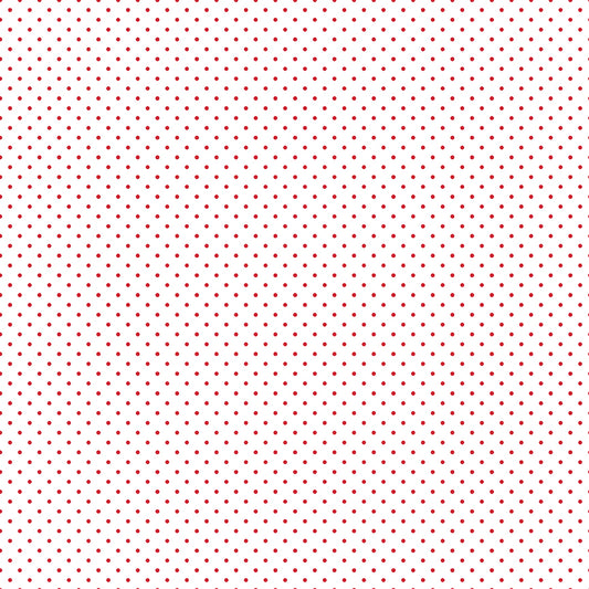 Preorder Brightly King Quilt Backing Fabric | Swiss Dot White with Red Dots 108"