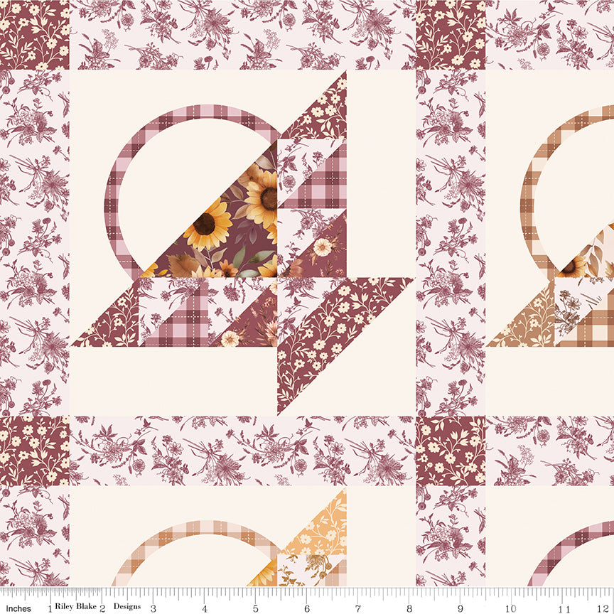 Harvest on the Prairie Basket Quilt Fabric – Cream | Modern Prairie