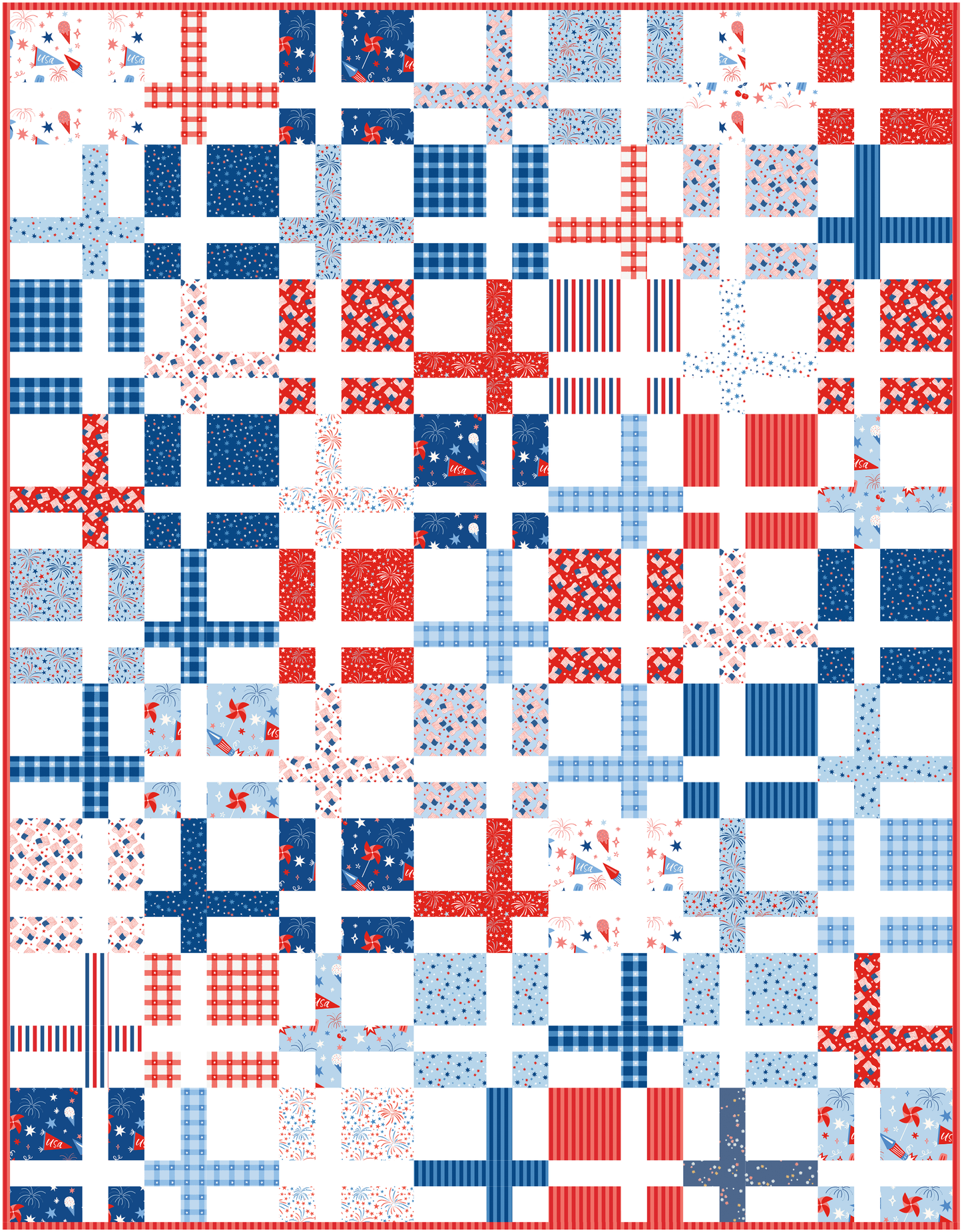 Firecracker Cake Mix Quilt Kit by My Mind’s Eye for Riley Blake Designs – Throw Size 59 1/2" x 76 1/2"