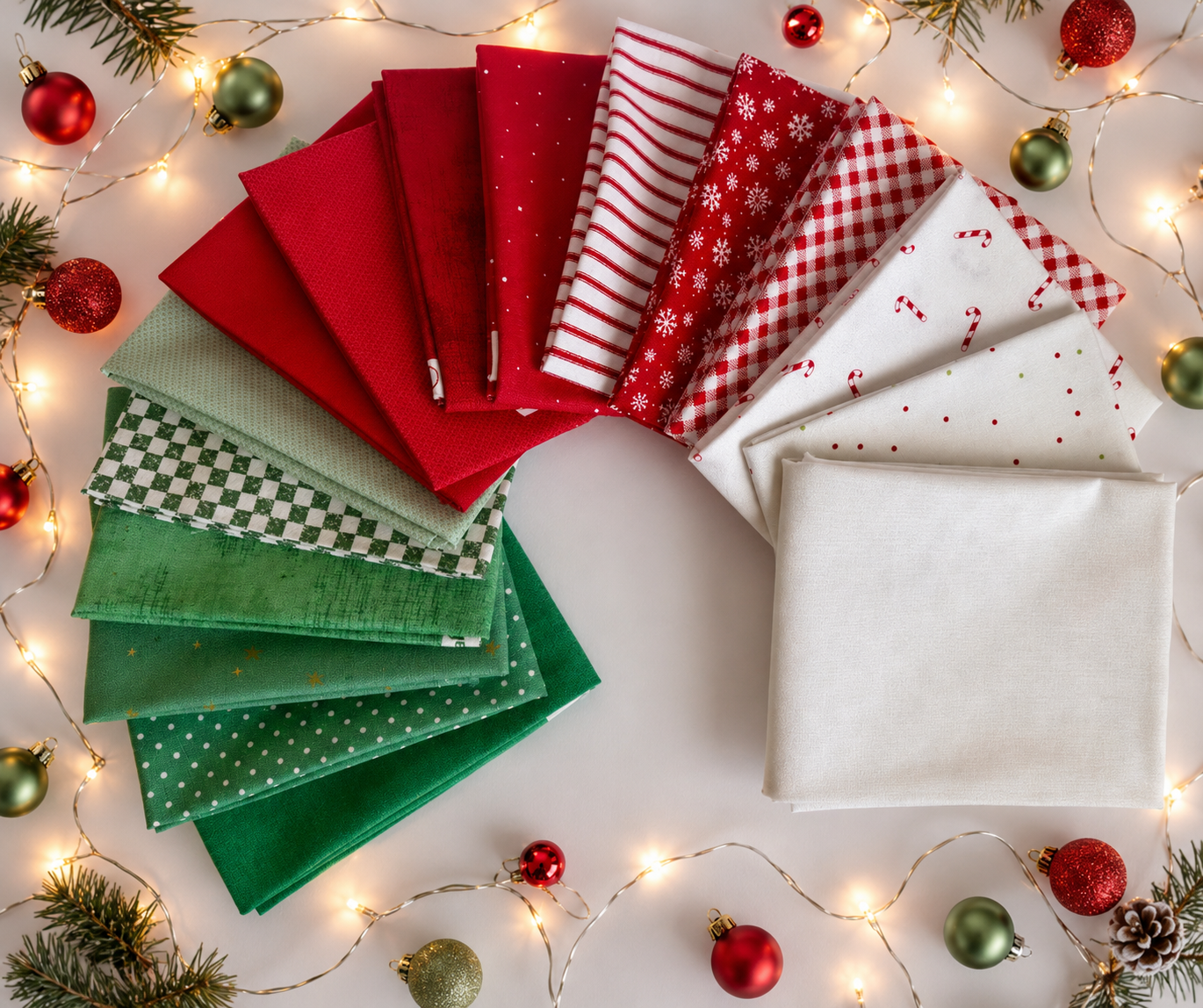 Farmhouse Fabric Society June Box | Christmas Cozy | One-Time Purchase | 16 Fat Quarters + Binding+ Surprise Notion
