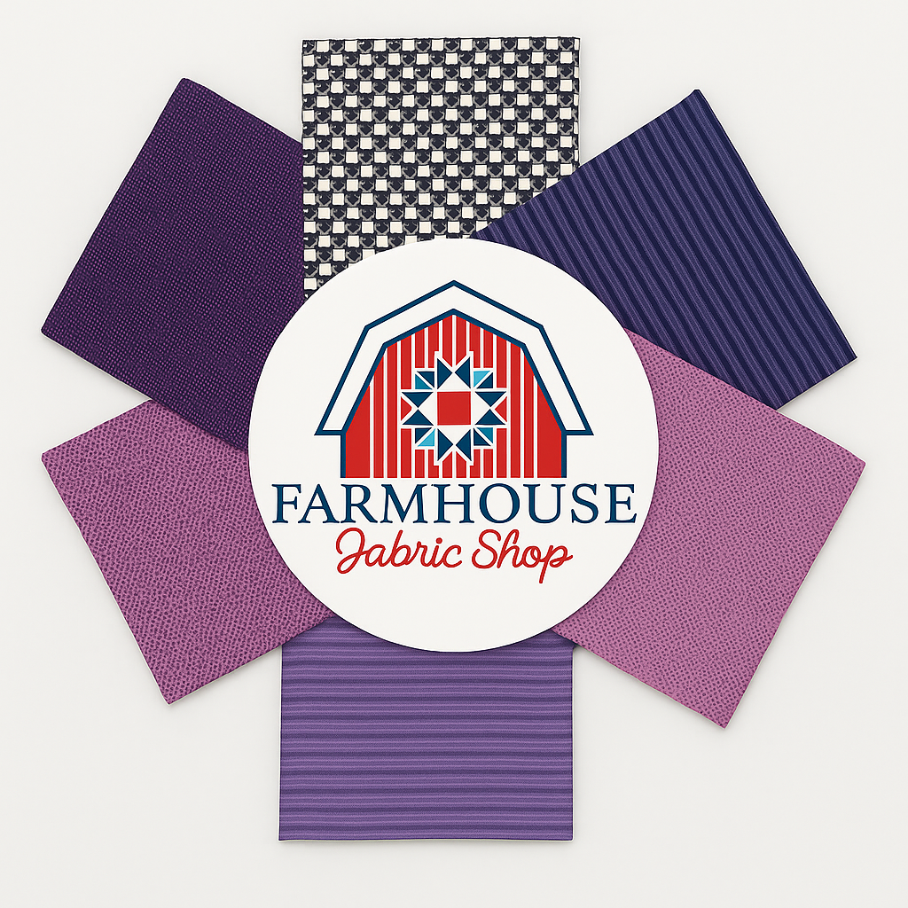 🪡 Farmhouse Curated 6 Piece Fat Quarter Bundle – Purple