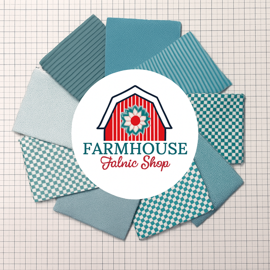 Curated Teal Fat Quarter Bundle β 9 Coordinating Prints | Riley Blake Designs