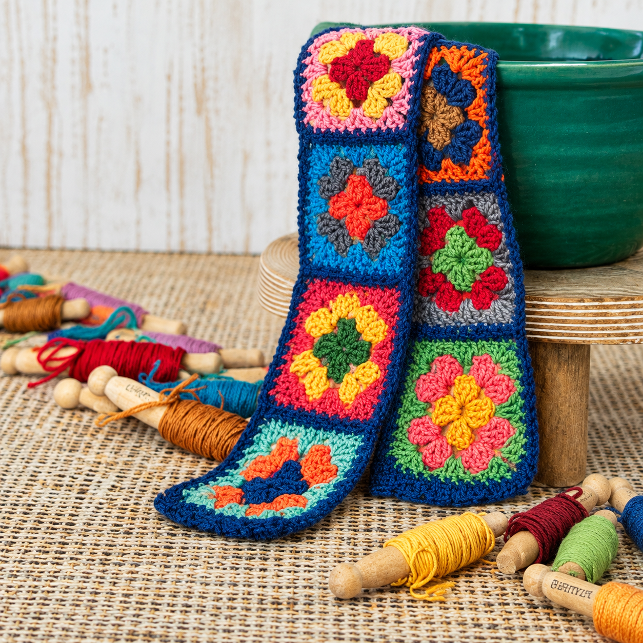 Granny Square Scarf Chunky Thread Set – Lori Holt | 3" x 79" | 50% Deposit Preorder | November 2026