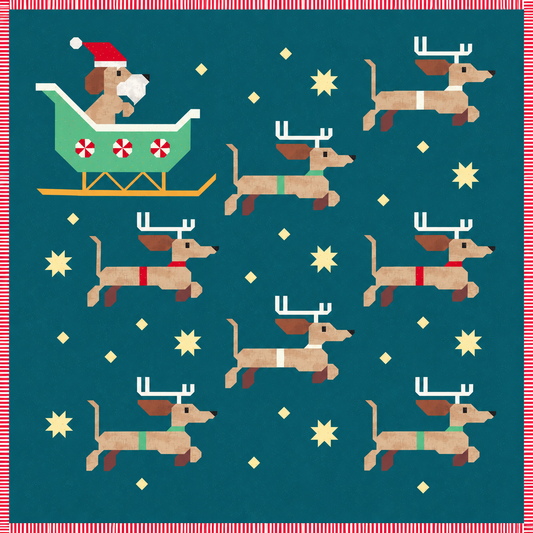 Dachshund Through the Snow Quilt Kit – Art East Quilting Co. | 70½" x 80½" | 50% Deposit Preorder | November 2026