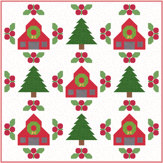 Christmas on the Farm Quilt Kit | 60" x 60" | Riley Blake Basics | Curated by Farmhouse Fabric Shop