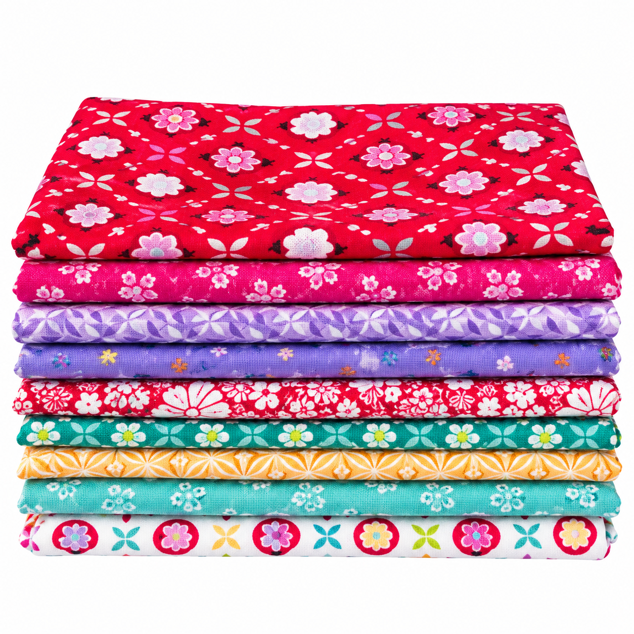 Chasing Rainbows – 9-Piece Curated Fat Quarter Bundle – Pink & Purple #6