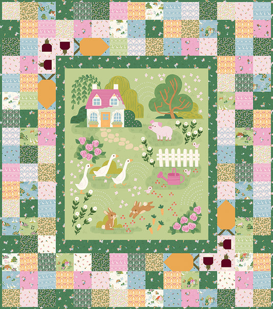 Cottage Pathway Panel Quilt Kit – 50% Deposit – December 2026 Preorder – Countryside Garden – 68” x 77”