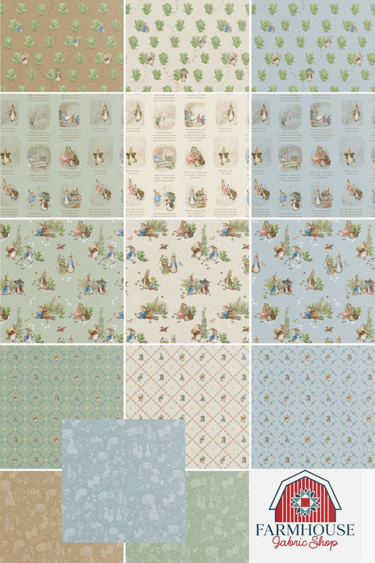 Peter Rabbit™ & Benjamin Bunny™ Rolie Polie – 40pc 2 ½” Fabric Strips – Riley Blake Designs – Beatrix Potter
