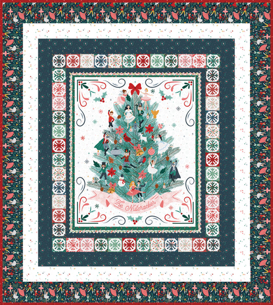 Nutcracker Christmas Panel Quilt Kit Blue Version– Jennifer Long – Preorder (May 2026)