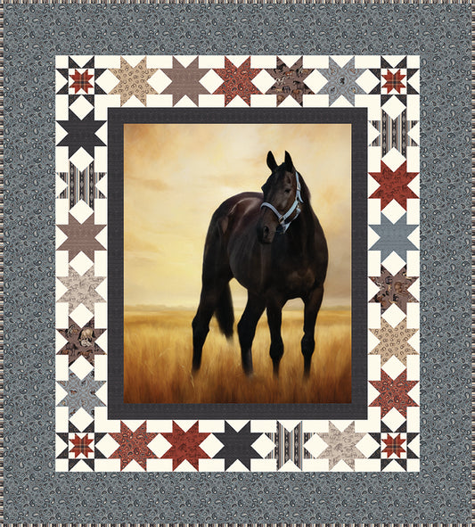 Horseshoe Creek Panel Quilt Kit – 50% Deposit – December 2026 Preorder – Western Homestead Throw