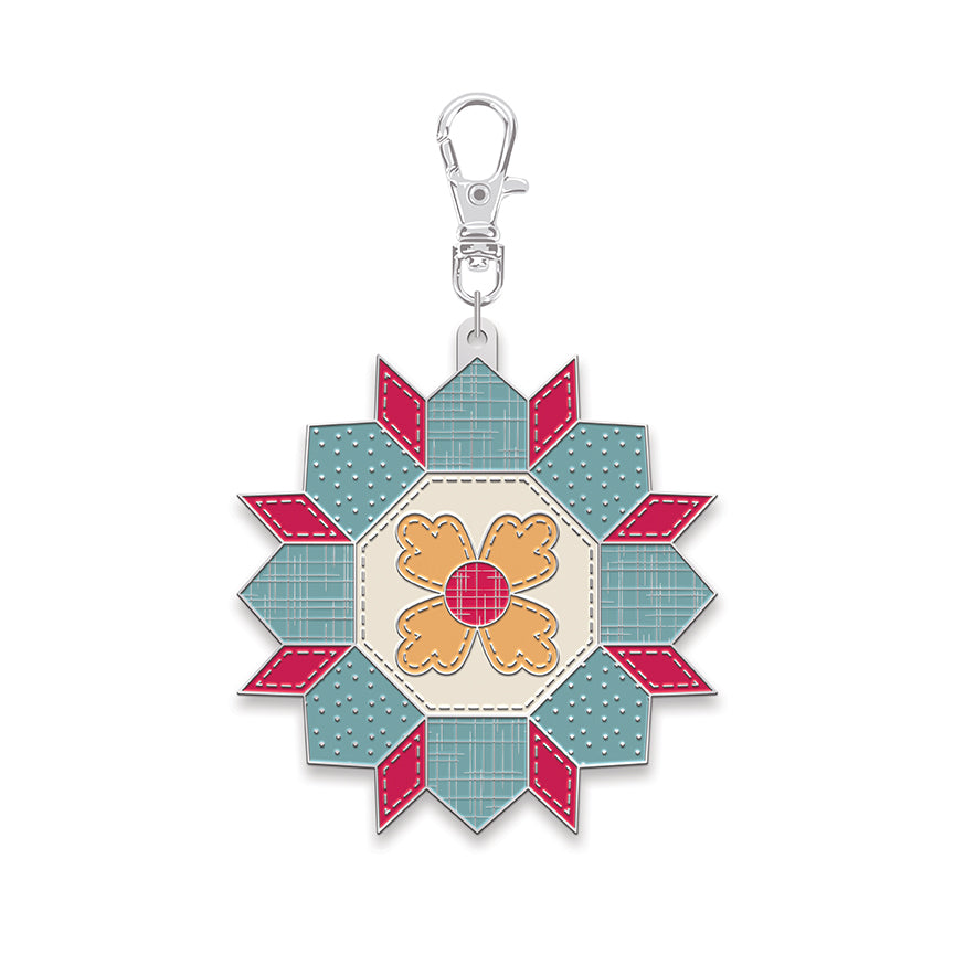 Wild Flower Quilt Block Enamel Happy Charm™ – Lori Holt – Family Reunion – December 2026 Preorder – 50% Deposit