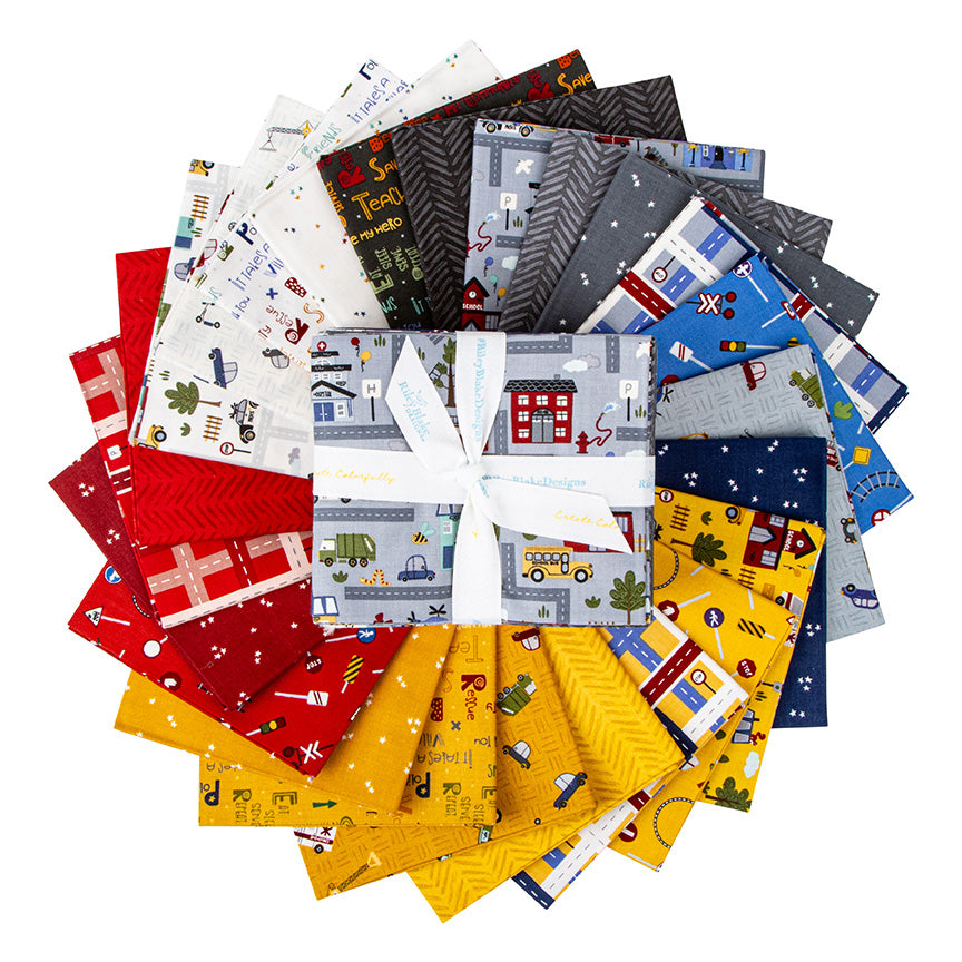 It Takes a Village Fat Quarter Bundle – 24 Precut Fabrics by Jennifer Long for Riley Blake Designs