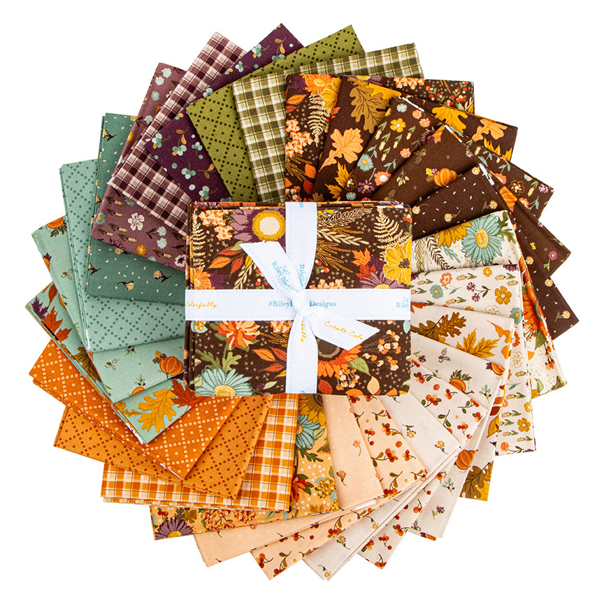 The Awe of Autumn Fat Quarter Bundle – 26 Precut Fabrics by Sandy Gervais for Riley Blake Designs