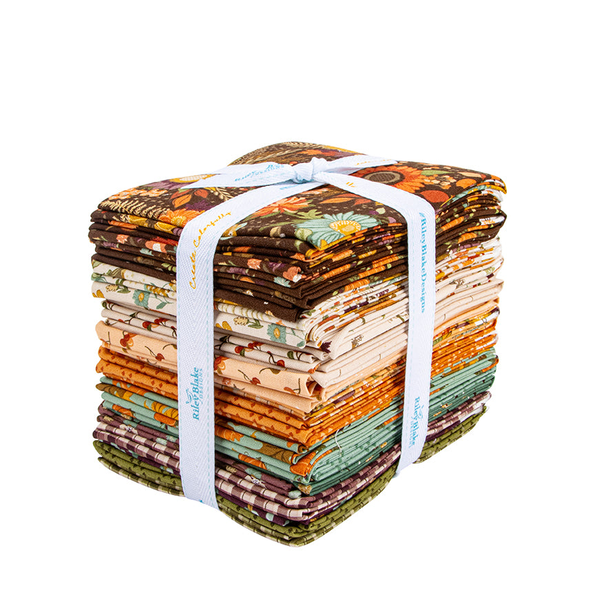 The Awe of Autumn Fat Quarter Bundle – 26 Precut Fabrics by Sandy Gervais for Riley Blake Designs