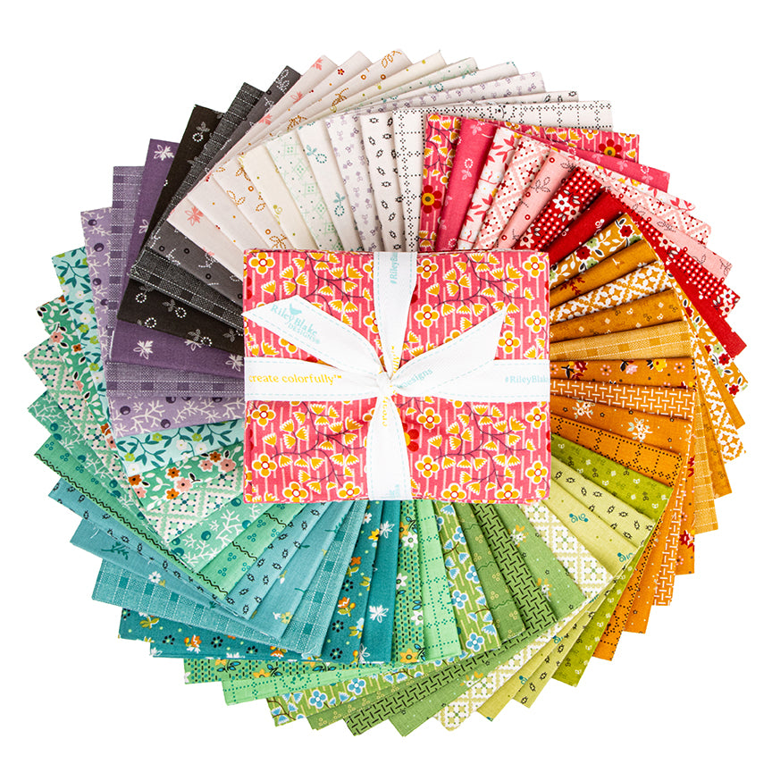 Gentler Times 51-Piece Fat Quarter Bundle – Lori Holt for Riley Blake Designs – 100% Quilting Cotton