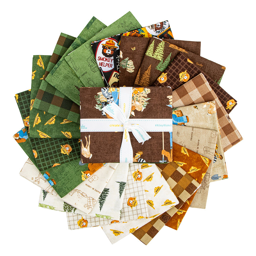 Friends of Smokey Bear Fat Quarter Bundle – 19 Precut Fabrics by Riley Blake Designs