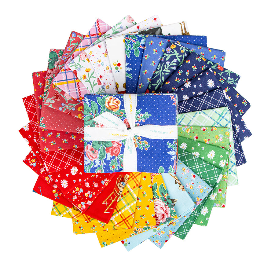 Simple Pleasures Fat Quarter Bundle – 26 Pieces – Riley Blake – American Jane – 18" x 22" Precut Quilting Fabric – FQ-16650-26 – 100% Cotton