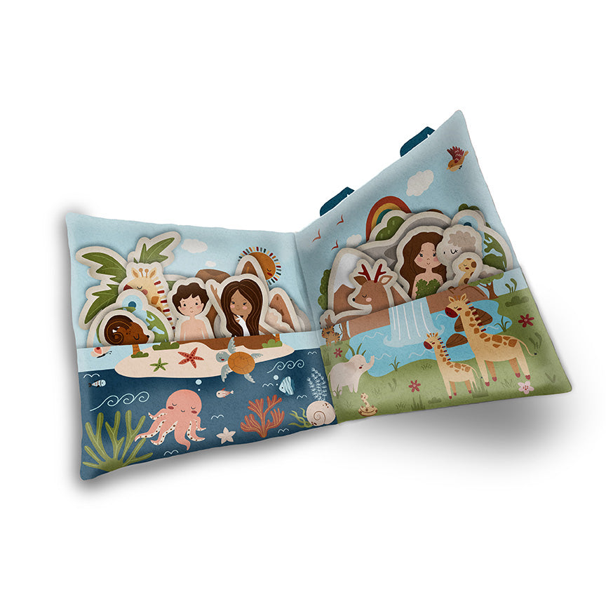 Created with Love Felt Panel – Bible Story Fabric Panel – DIY Tote Bag Kit – FT15979-PANEL – Jennifer Long – Riley Blake Designs