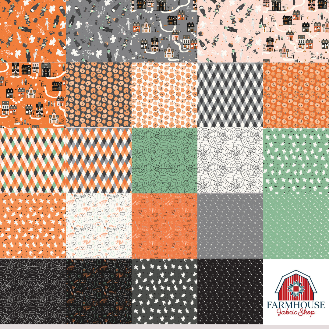 Frank and Friends 10" Stacker – 42pc Halloween Fabric by My Mind’s Eye | Riley Blake Designs (Preorder)