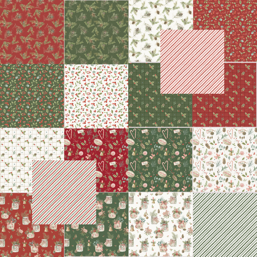 Holiday Spirit Fat Quarter Bundle – 18pc by Lisa Audit for Riley Blake Designs | Preorder