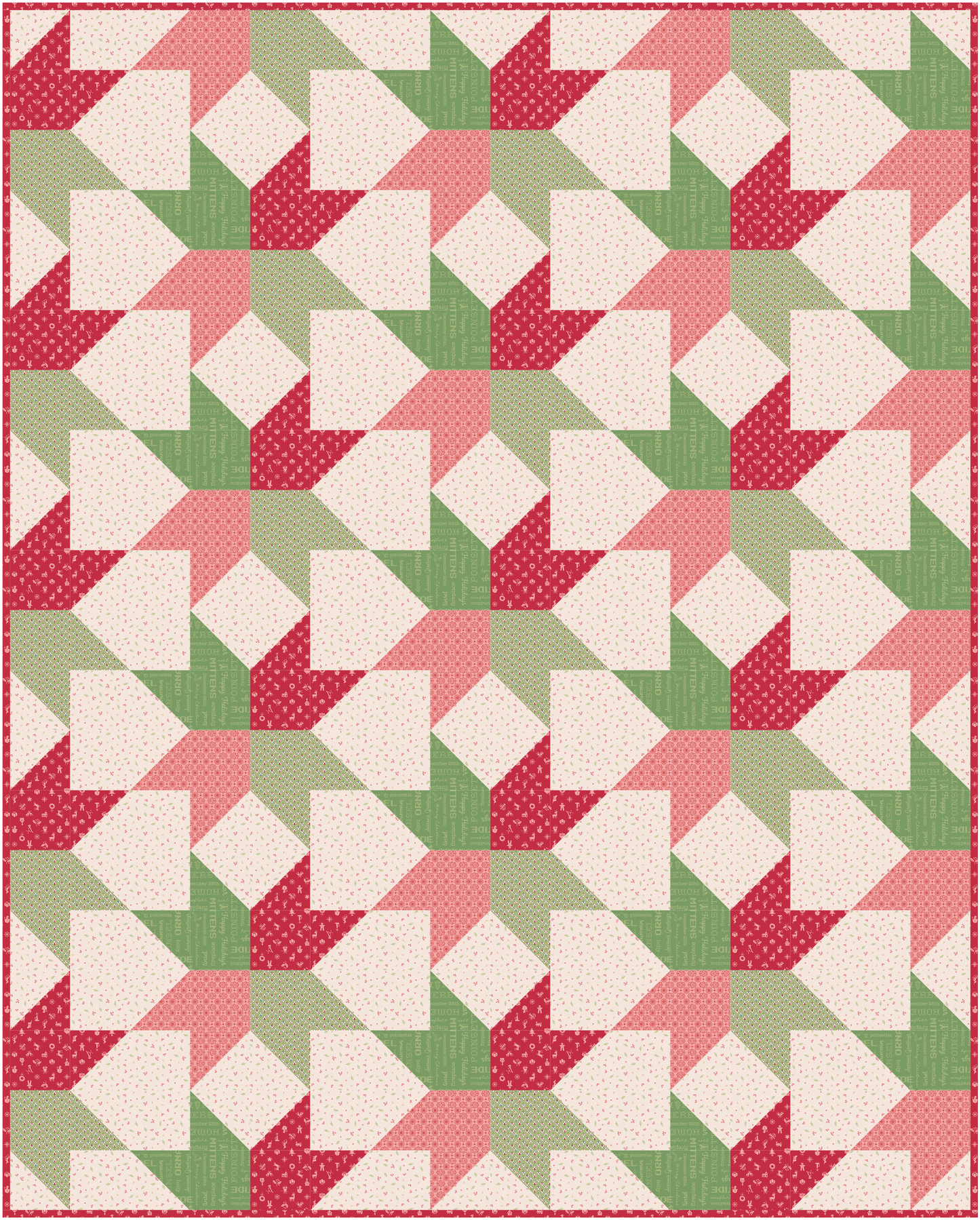 Forever Stars Quilt Kit | 64" x 80" Throw | Home Town Holiday by Lori Holt | Riley Blake Designs