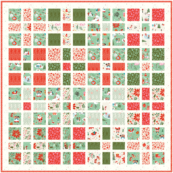 Four Square Quilt Kit – Christmas Cheer | 54" x 54" | 50% Deposit Preorder | May 2027